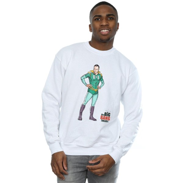 The Big Bang Theory Herr Sheldon Superhjälte Sweatshirt 4XL Vit White 4XL