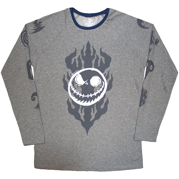 The Nightmare Before Christmas Unisex Vuxen Flaming Jack Långärmad Grey S