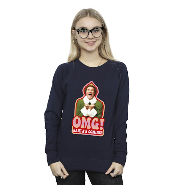 Elf Dam/Damer Jultomten Kommer Sweatshirt L Marinblå Navy Blue L