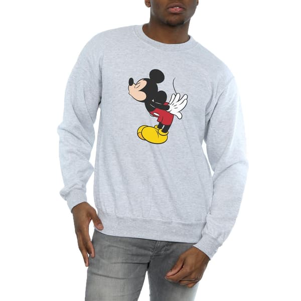 Disney Herr Mickey Mouse Split Kiss Tröja M Heather Grey Heather Grey M