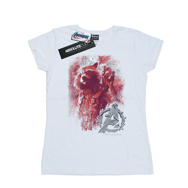 Marvel Womens/Ladies Avengers Endgame Rocket Borstad Bomull T-S White M