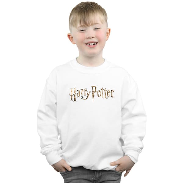 Harry Potter Pojkar Fullfärg Logotyp Tröja 5-6 År Vit White 5-6 Years