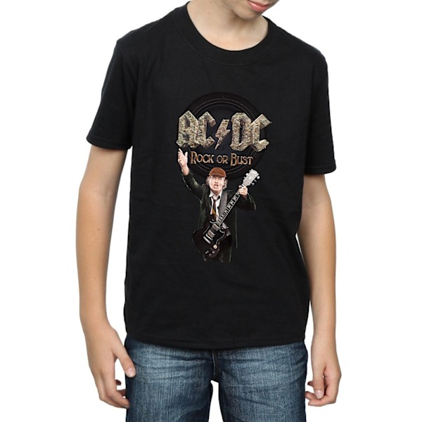 AC/DC Boys Rock Or Bust Angus Young Bomull T-shirt 9-11 år B Black 9-11 Years