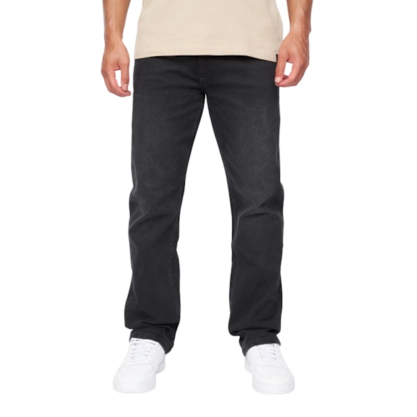 Duck and Cover Herr Janstar Straight Leg Jeans 38R Svart Tvättad Black Wash 38R