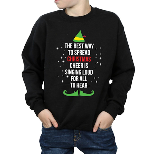 Elf Boys Christmas Cheer Text Sweatshirt 9-11 år Svart Black 9-11 Years