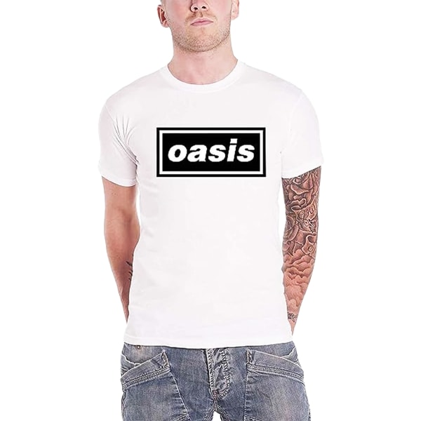 Oasis Unisex Vuxen Decca T-shirt L Vit White L