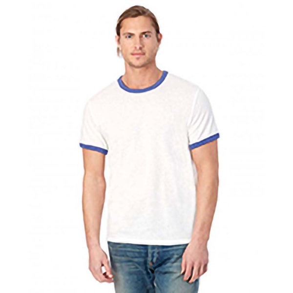 Alternativa kläder Herr 50/50 Vintage Jersey Ringer T-shirt XS White/Vintage Royal XS