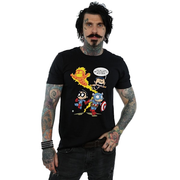 Marvel Comics Herr Avengers Invaders Cartoon T-Shirt S Svart Black S