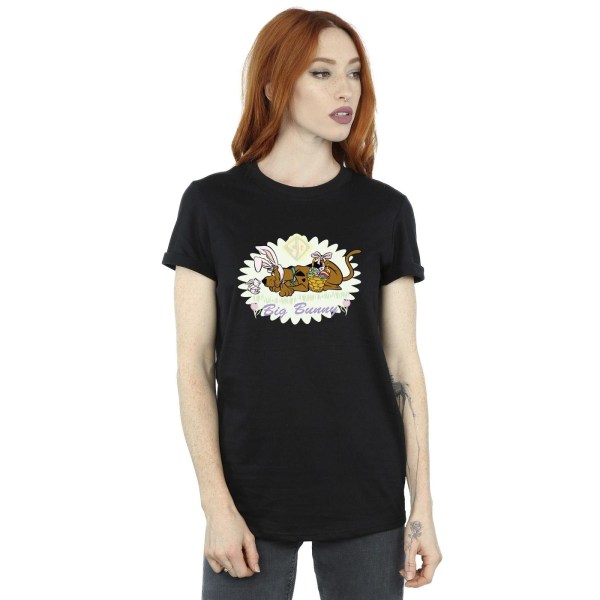 Scooby Doo Dam/Damer Stor Kanin Bomull Pojkvän T-shirt S B Black S