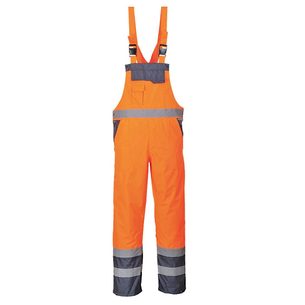 Portwest Herr Regn Kontrast Hi-Vis Säkerhetsskydd Och Byxa Overall Orange/Navy 4XL