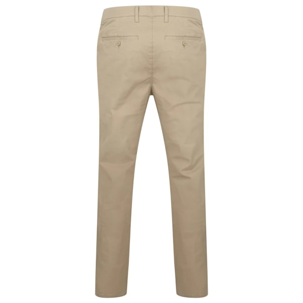 Henbury herr stretch flex midjebands chinos 40L Stone Stone 40L