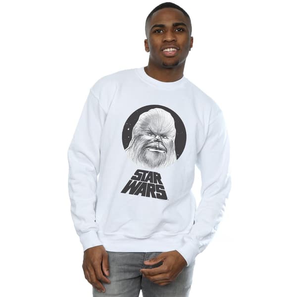 Star Wars Chewbacca Sketch Sweatshirt för män, M, vit White M