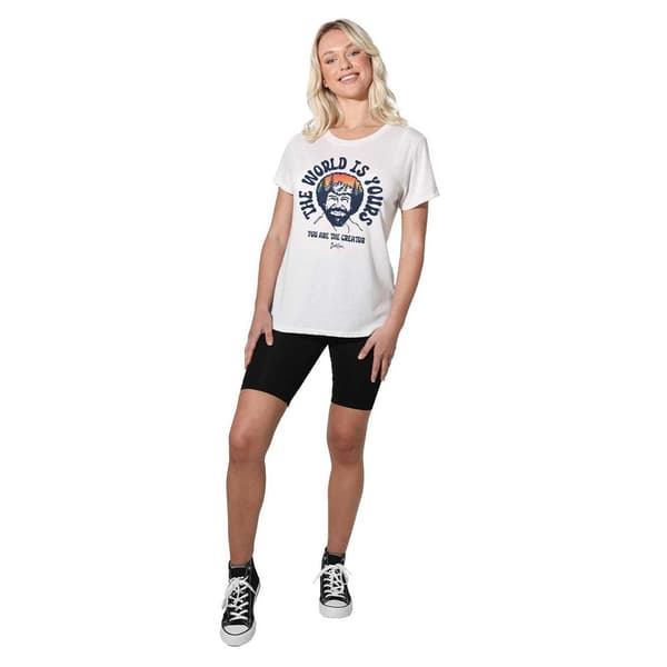 Bob Ross Dam The World Is Yours vanlig t-shirt M vit White M