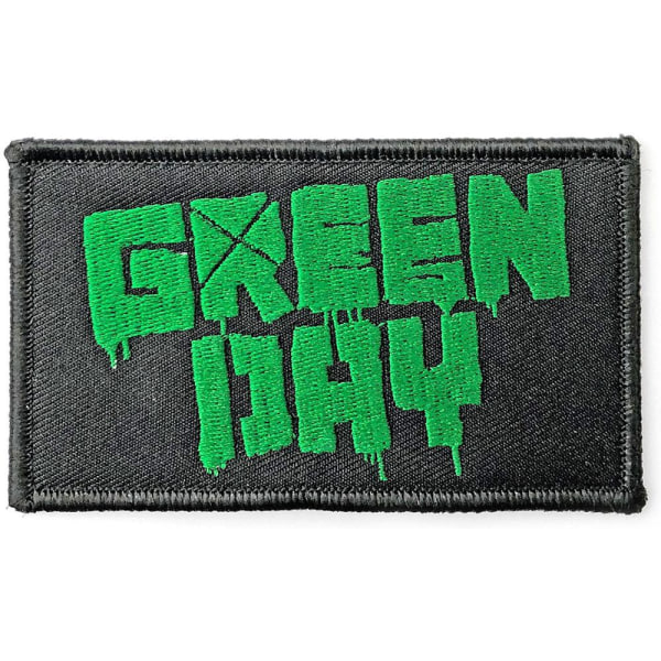 Green Day-logotyp stryks på lapp En one size svart/grön Black/Green One Size