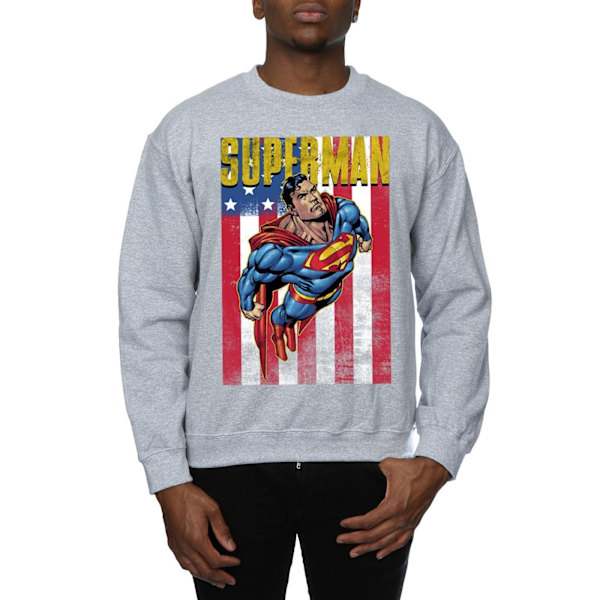 Superman Flight Sweatshirt för män, M, Heather Grey Heather Grey M