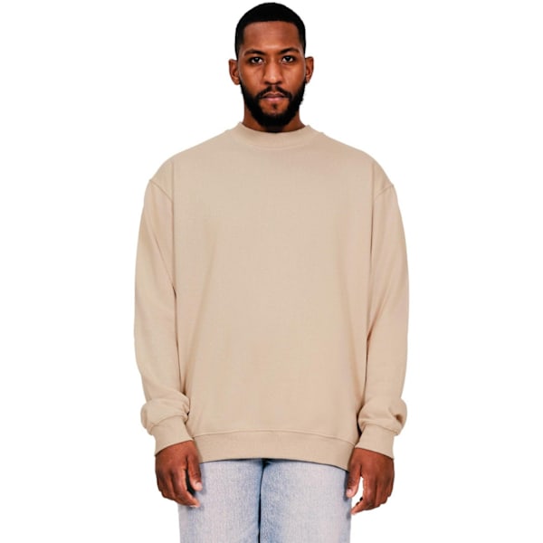Casual Classics Herr Ringspun Bomull Förlängd Halsringning Hög Överdimensionerad Sweatshirt M Sand Sand M