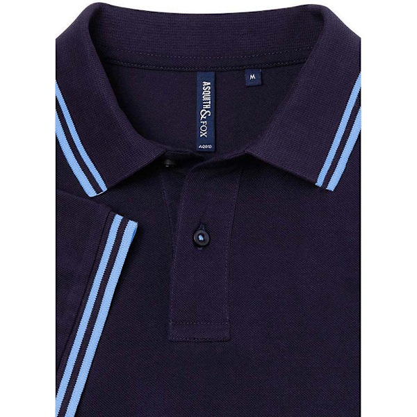 Asquith & Fox Klassisk passform Tipped Poloskjorta L Marinblå/ Kornblomma Navy/ Cornflower L