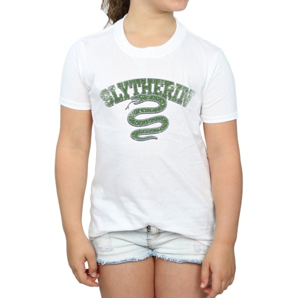 Harry Potter T-shirt för flickor med Slytherins sportemblem, bomull, 9-11 år White 9-11 Years