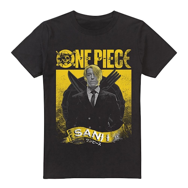 One Piece Herr Sanji Graverad T-shirt 3XL Svart Black 3XL