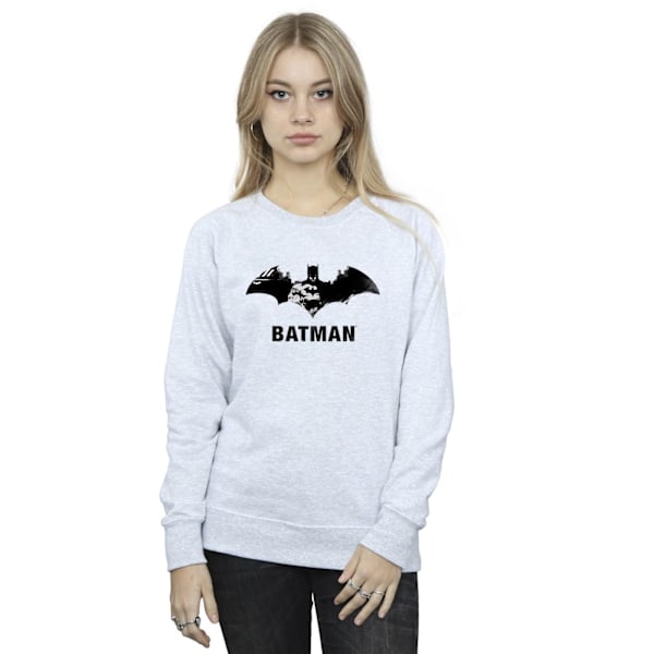 DC Comics Dam/Kvinnor Batman Svart Stare Logotyp Sweatshirt M Sp Sports Grey M