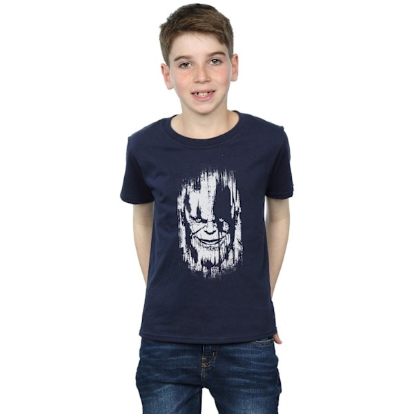 Marvel Boys Avengers Infinity War Thanos Face T-Shirt 12-13 År Navy Blue 12-13 Years