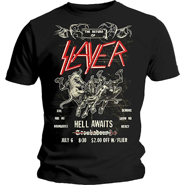 Slayer Unisex Adult Vintage Flyer T-Shirt S Svart Black S