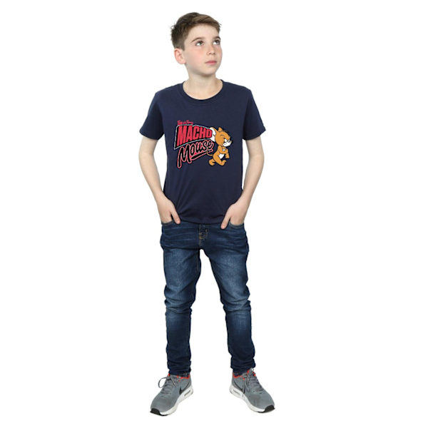 Tom And Jerry Boys Macho Mouse T-Shirt 7-8 år Marinblå Navy Blue 7-8 Years