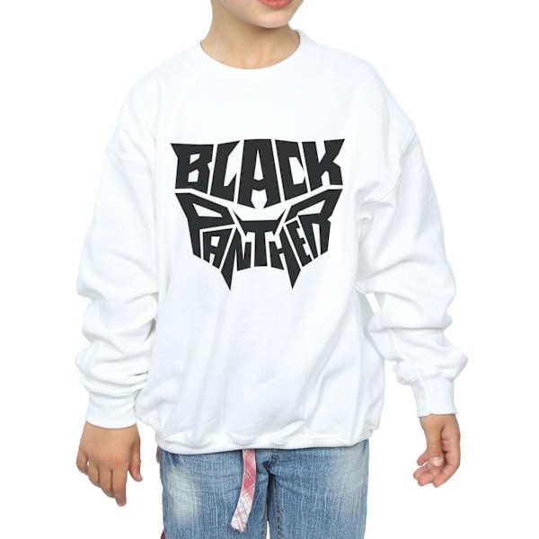 Marvel Girls Black Panther Worded Emblem Sweatshirt 5-6 år W White 5-6 Years