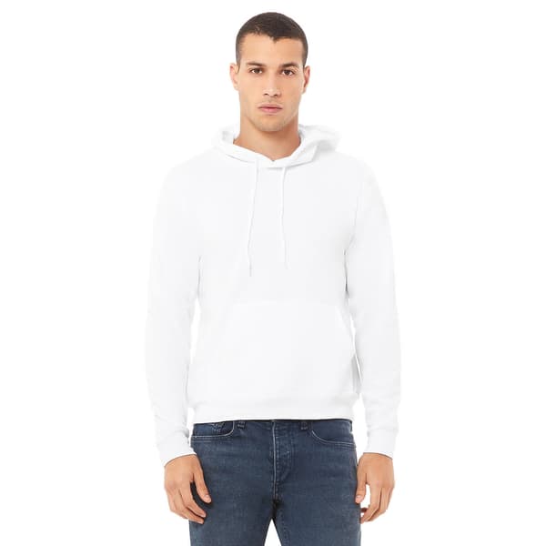 Bella + Canvas Unisex Pullover Polycotton Fleece Hooded Sweatsh White L