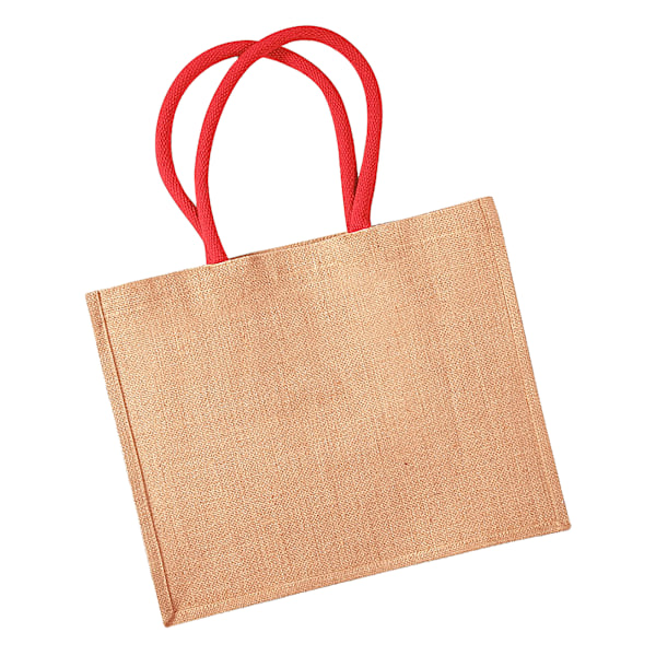 Westford Mill Classic Jute Shopper Bag (21 liter) One Size Nat Natural/Bright Red One Size