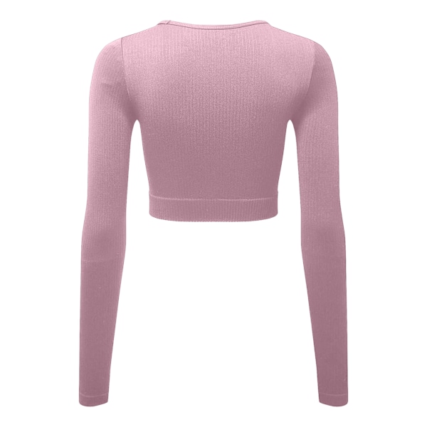 TriDri Dam/Kvinnor Ribbade Sömlösa 3D Crop Top M Mauve Mauve M