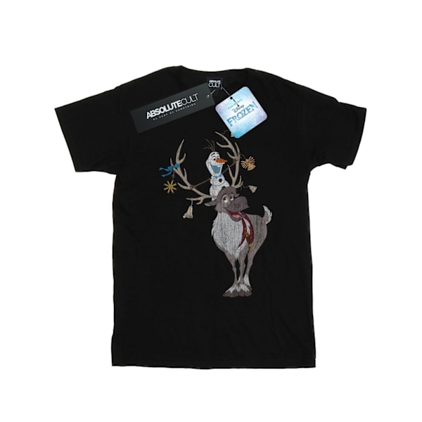 Disney Pojkar Frost Sven Och Olof Julgransprydnader T-Shirt 5- Black 5-6 Years