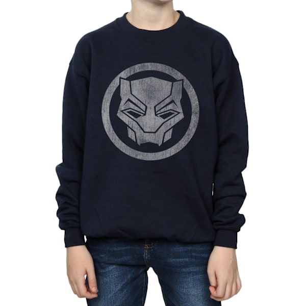 Marvel Boys Black Panther Distressed Icon Sweatshirt 12-13 år Navy Blue 12-13 Years