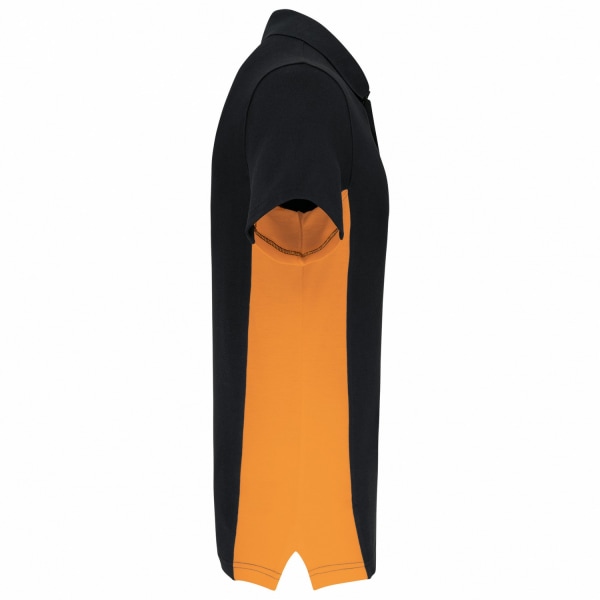 Kariban Herr Flag Polycotton Pique Poloshirt S Svart/Orange Black/Orange S