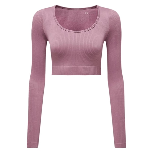 TriDri Dam/Kvinnor Ribbade Sömlösa 3D Crop Top XS Mauve Mauve XS