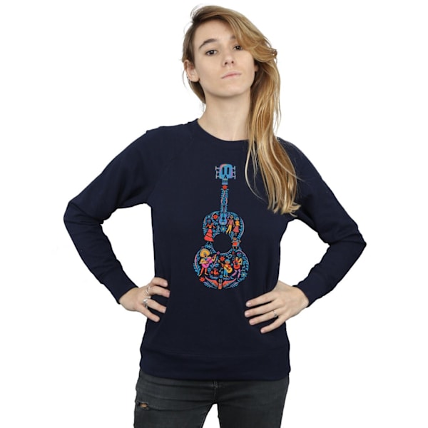 Disney Dam/Dam Coco Gitarr Mönstrad Tröja S Marinblå Navy Blue S