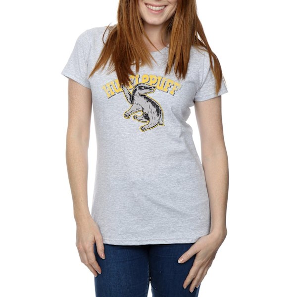 Harry Potter Dam/Kvinnor Hufflepuff Bomull T-Shirt XL Sport Sports Grey XL