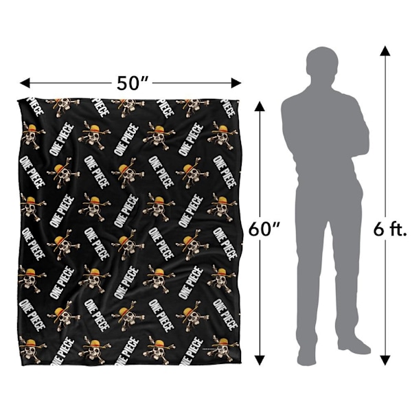One Piece Jolly Roger Filt med Upprepat Tryck One Size Flerfärgad Multicoloured One Size