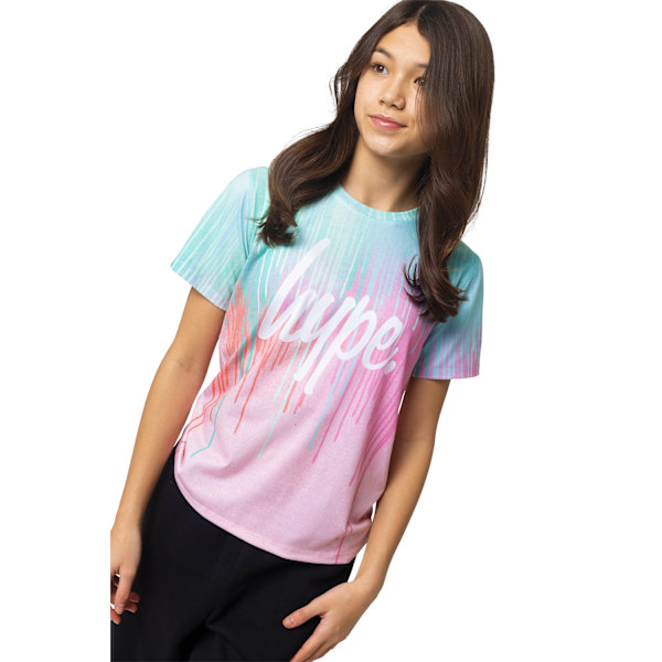 Hype Girls Drips T-shirt 13 år Mint/Rosa Mint/Pink 13 Years