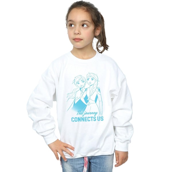 Disney Girls Frozen 2 Elsa och Anna The Journey Connects Us Sweatshirt White 5-6 Years