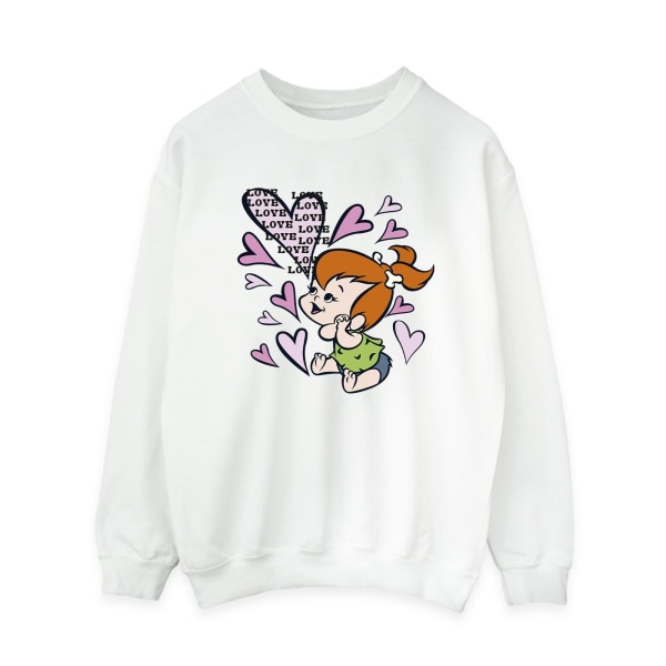 The Flintstones Dam/Damer Pebbles Love Love Love Sweatshirt White XXL