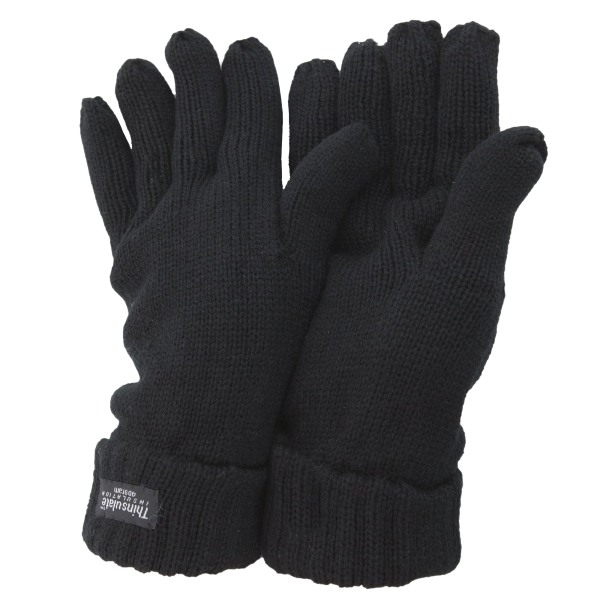 FLOSO Dam/Dam Thinsulate Vinterstickade handskar (3M 40g) O Black One size