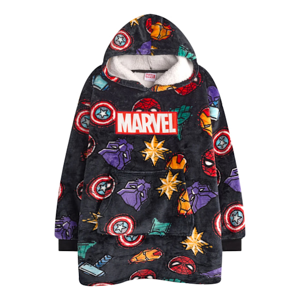 Marvel Pojkar Ikoner Filt Hoodie One Size Flerfärgad Multicoloured One Size