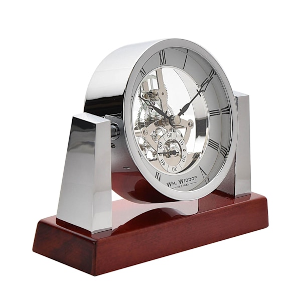 Wm.Widdop Mantel Clock Skeletturverk Strålkastarstil En Silver One Size