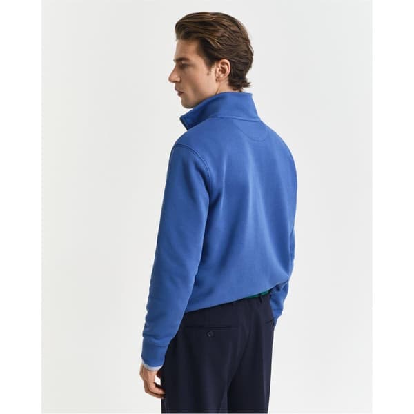 Gant Herr Half Zip Tröja med Broderad Logotyp M Blå Blue M