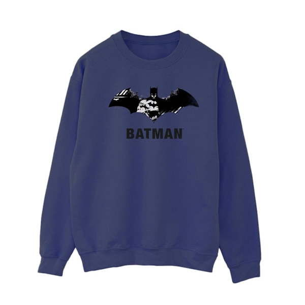 DC Comics Dam/Kvinnor Batman Svart Stare Logotyp Sweatshirt S Marinblå Navy Blue S