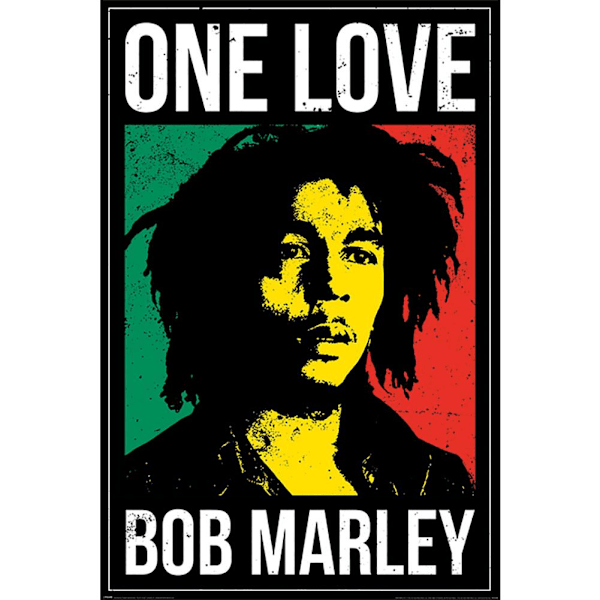 Bob Marley One Love Poster 61cm x 91cm Svart/Vit/Gul Black/White/Yellow 61cm x 91cm