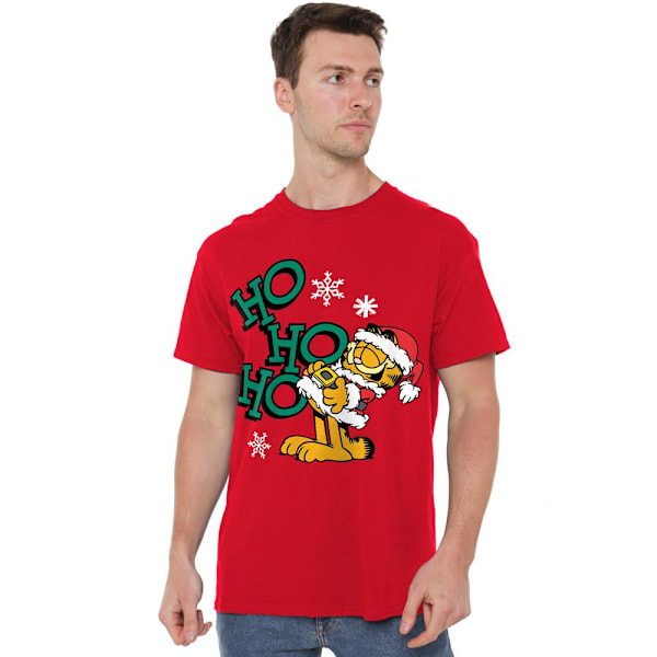 Garfield Herr Ho Ho Ho Jul T-shirt S Röd Red S
