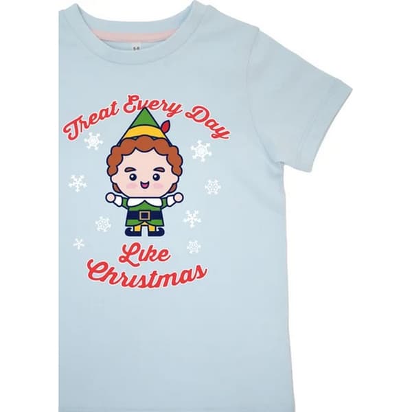 Elf Flicka Behandlar Varje Dag Som Julafton Lång Pyjamas Set 3-4 År Baby Blue 3-4 Years