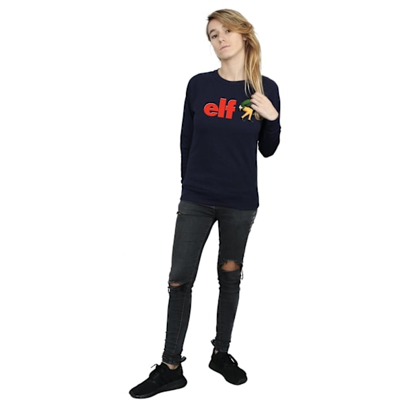 Elf Dam/Kvinnor Crouching Logo Sweatshirt M Marinblå Navy Blue M